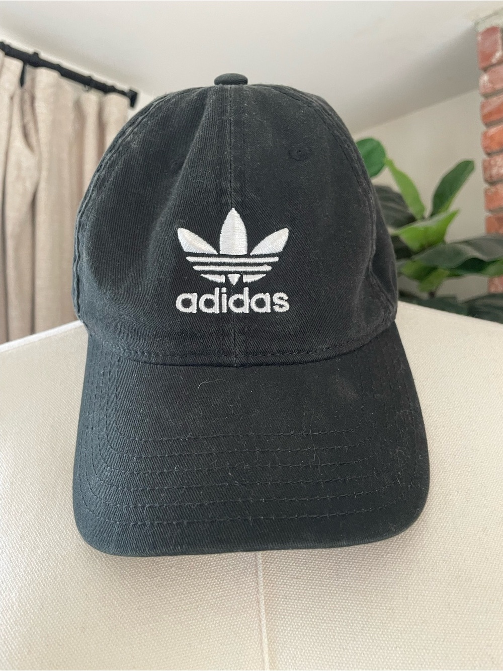adidas Black Cap with White Trefoil Logo